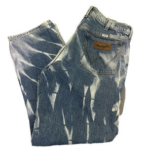 Wrangler Bleached Jeans - Men’s 34x32 Custom Wash Straight Fit Denim Y2K Grunge